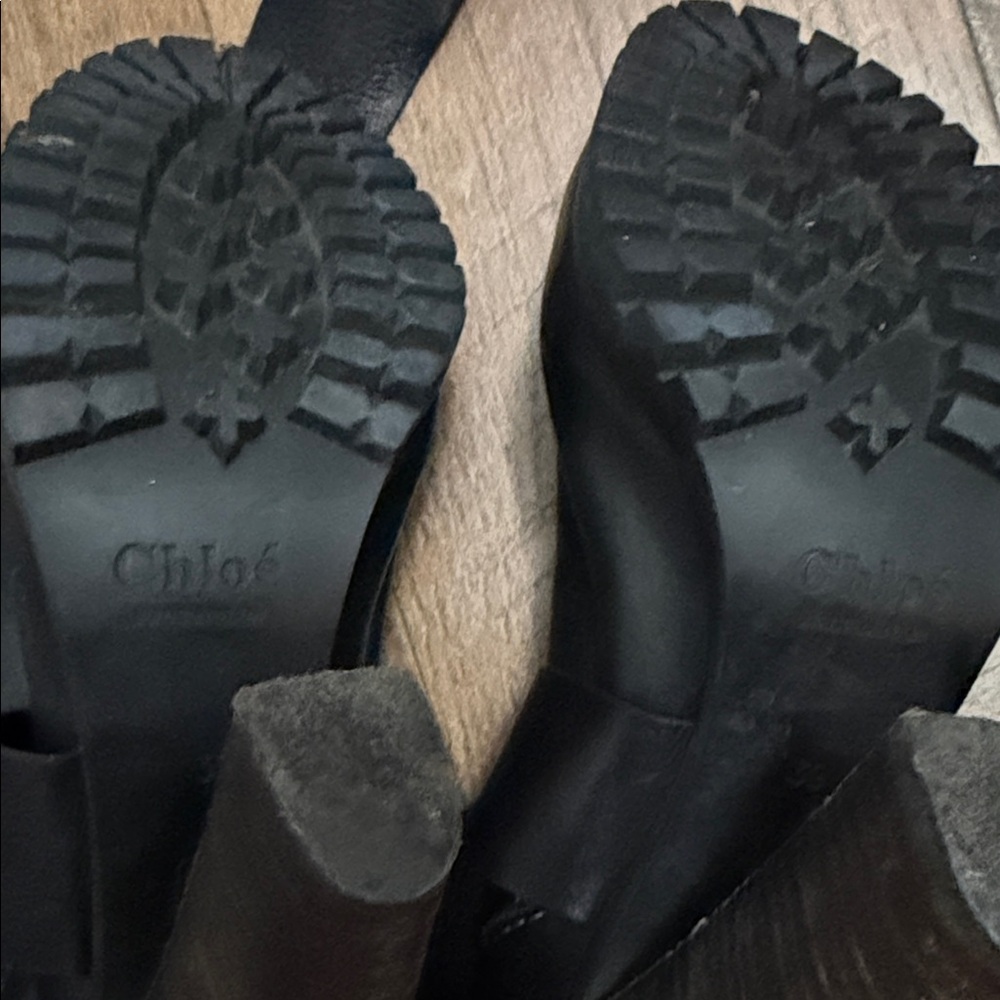 Chloe Black Heeled Boots with Ribbon Detail - Picture 9 of 16